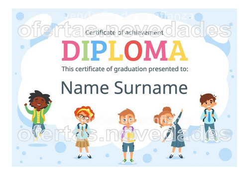 Diplomas Escolares Infantiles Vectores Editables Eps