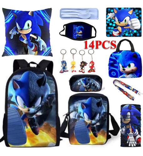 Mochila Grande Sonic Para Escuela Primaria