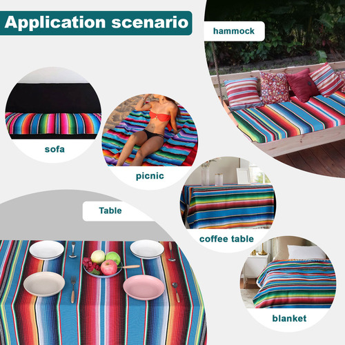 Cobertor Mexicano Sarape, Tapete De Piquenique, Toalha De Me