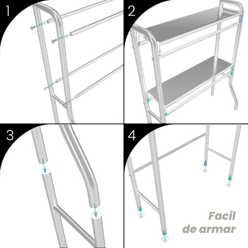 Estante Baño Mueble Organizador De Baño 3 Niveles Toallero Blanco Con Repisas