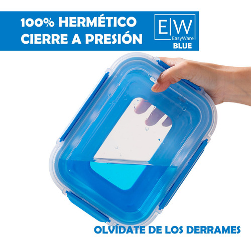 Recipiente Contenedor Vidrio Funda Silicona Hermético Ew 5pz