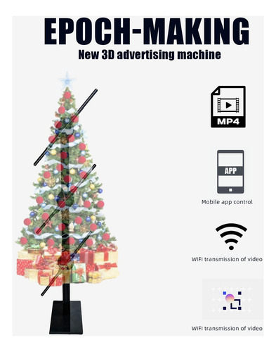 Proyector Holográfico 3d De Árbol De Navidad 16.5 Pulgadas 2 Negro