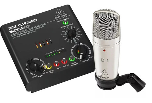Kit Grabacion Behringer Voice Studio Interfaz Usb Mic500 C-1 Color Negro/Gris