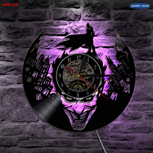 Fancylife Joker Gotham City - Reloj De Pared De Vinilo Led C