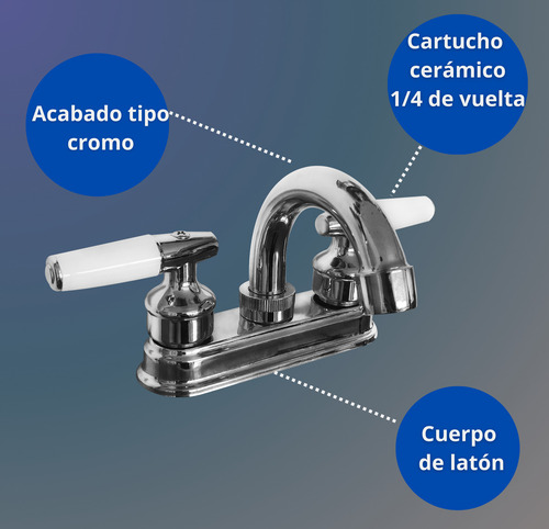 Mezcladora Para Lavabo Fleximatic 4532 Acabado Cromado Color Cromado