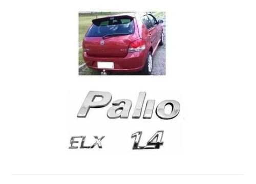 Kit Emblemas Letreiro Fiat Palio Elx 1.4 Cromado 