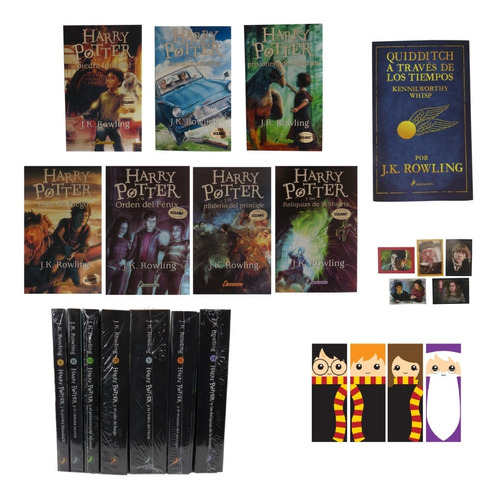 Saga 7 Libros Harry Potter + Quidditch De Regalo 