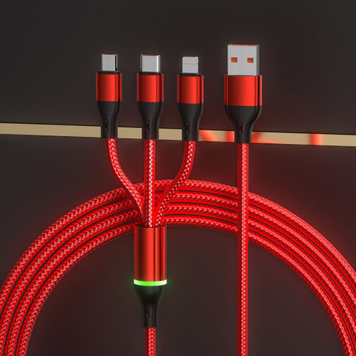 Zy Cable De Carga Rápida Con Cargador Usb Múltiple 3 En 1