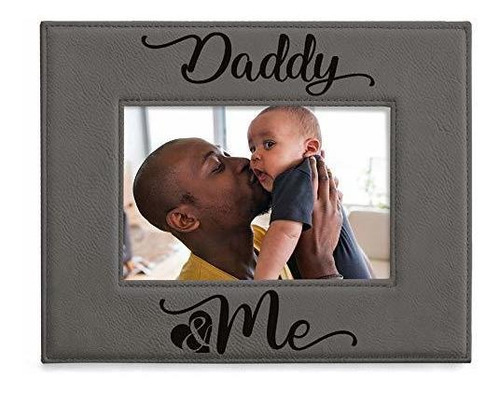 Kate Posh Daddy Y Yo Grabado Cuadro De Cuero Gris, Q4pk0