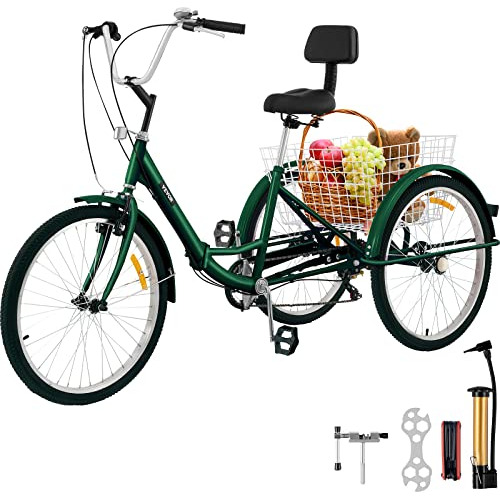 Triciclo Plegable Para Adultos De 7 Velocidades, Bicicleta D