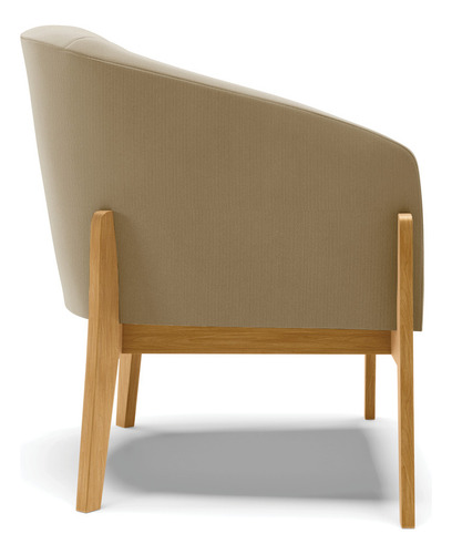 Kit 02 Poltronas Stella Suede Marrom Rato Base Madeira