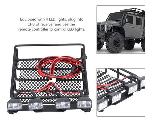 Portaequipajes De Metal Rc De Tamaño Mediano Con Luces Led
