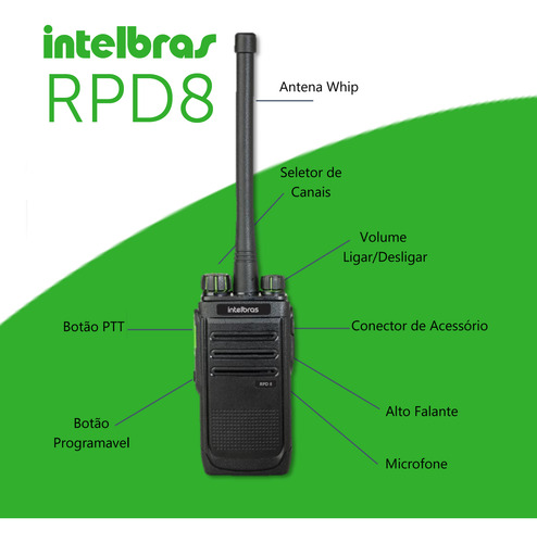 3 X Radiocomunicador Intelbras Rpd8 Vhf Compativel Dep450