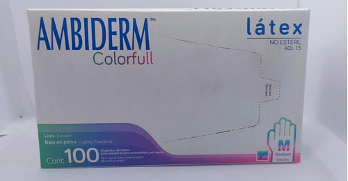 Guante Ambiderm Color Full Talla Mediana