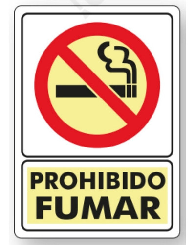 Señalamiento Prohibido Fumar Letrero 35x50 Cm