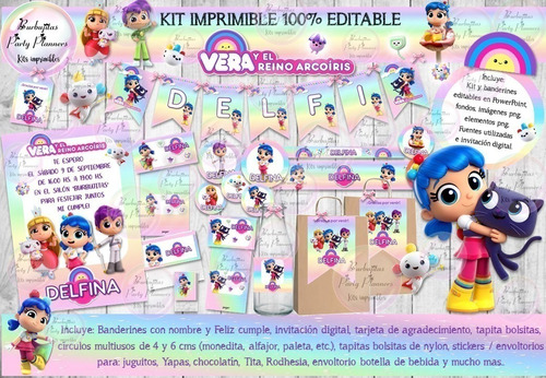 Kit Imprimible Candy Vera Y El Reino Arco Iris 100% Editable