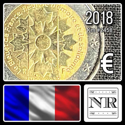 Francia - 2 Euros - Año 2018 - Km #2458 - Fin Wwi - Bleuet