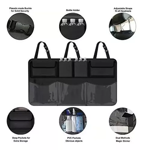 AXELECT Organizador de maletero de coche, organizador colgante para asiento  trasero con 9 bolsas de almacenamiento grandes, organizador ordenado para