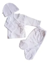 Comprar Ajuar De Algodón Pima Ajuar 3 Piezas Con Volados Blanco