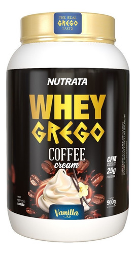 Whey Grego 900g - Nutrata - 2w Whey Concentrado/hidrolisado Sabor Coffe Cream Vanilla
