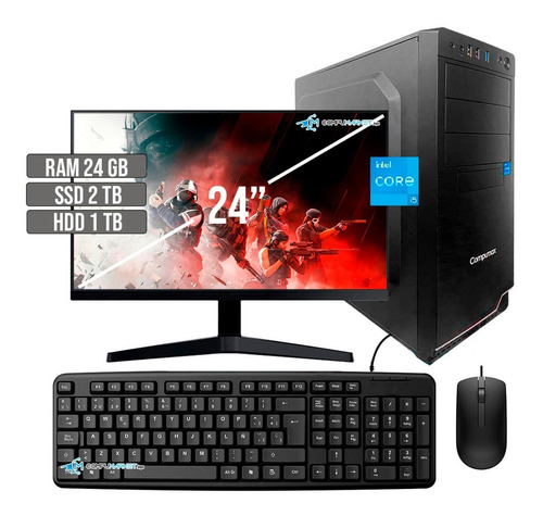 Pc Gamer Intel Core I5 12400 Ssd 2tb +hdd1tb Ram 24gb Led 24