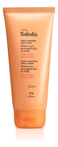 Crema Iluminadora Glow Corporal Tododia Natura Tipo De Envase Pote Fragancia Mango Rosa Y Agua De Coco