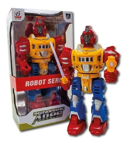 Robot Series Thundering Ares Luz Y Sonido Vuelta 360 Juguete