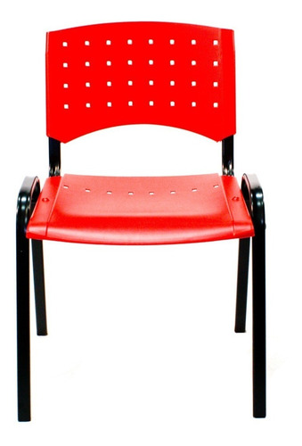 Imagen 3 de 9 de Silla Fija Oficina Apilable Caño Asiento Plastico Inyectado