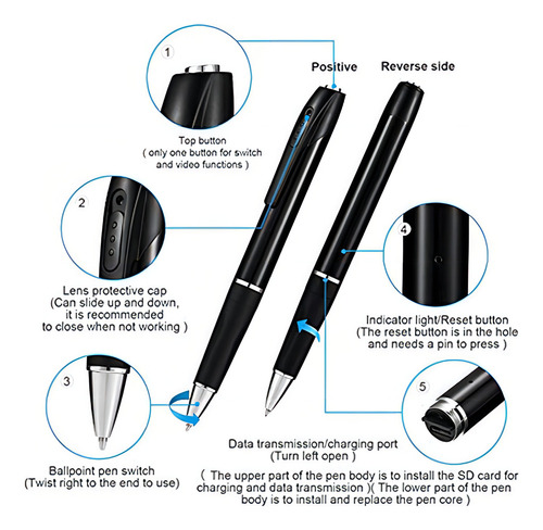 Camara Espia Oculta Pen Nanny Camera Pen Hd 1080p Video Leeboom