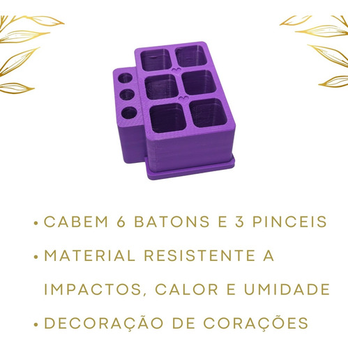 Kit 2 Porta Batons E Maquiagem Pelo Preço De 1 Roxo E Roxo