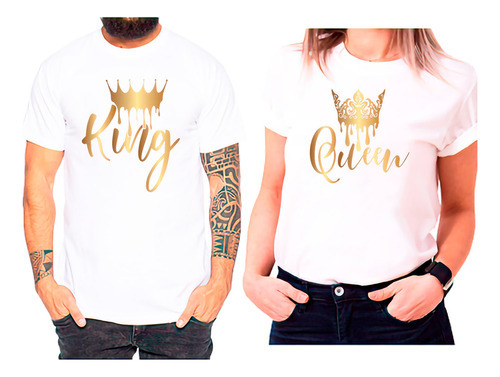 Poleras Duo Algodón Pareja Día Enamorados King Y Queen 76