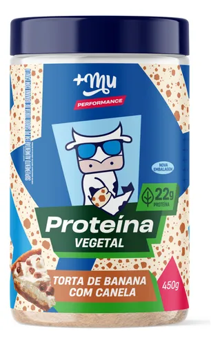 Proteína Vegetal Em Pó Muke Sabor Torta de Banana Com Canela Em Pote 450g +Mu