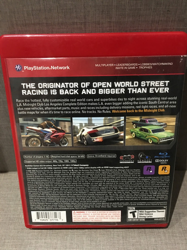 Midnight Club L.a. Complete Edition Ps3 (Usado)