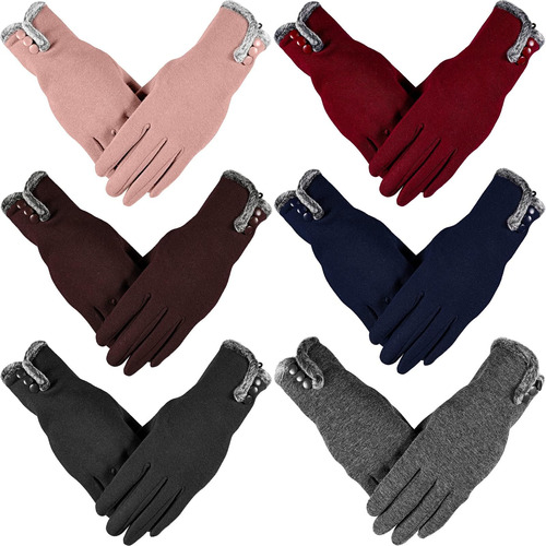 Jagely 6 Pares De Guantes Cálidos De Invierno Para Mujer, Al