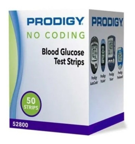 50 Tirillas Prodigy Glucómetros Glucosa Diabetes $14.99