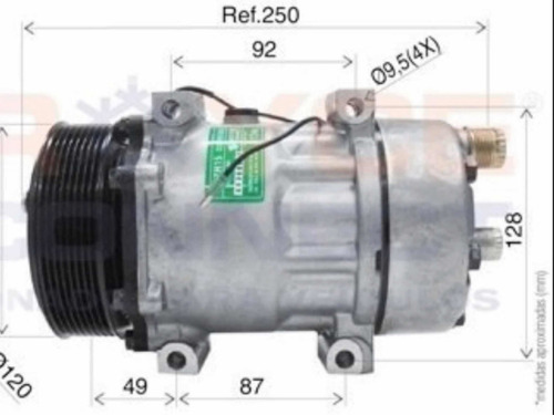 Compressor Do Ar Condicionado Sanden 7h15 12v Máquina Case