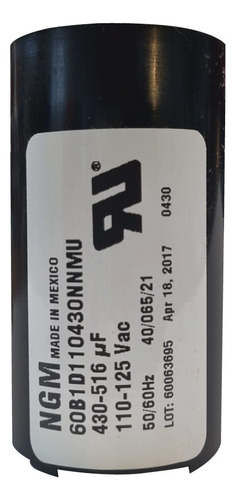 Capacitor De Arranque 430/516 Mfd X 110-125vca 50/60hz Ngm