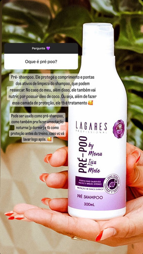 Pré Poo - Pré Shampoo Intensamente Liso Lagares Profissional