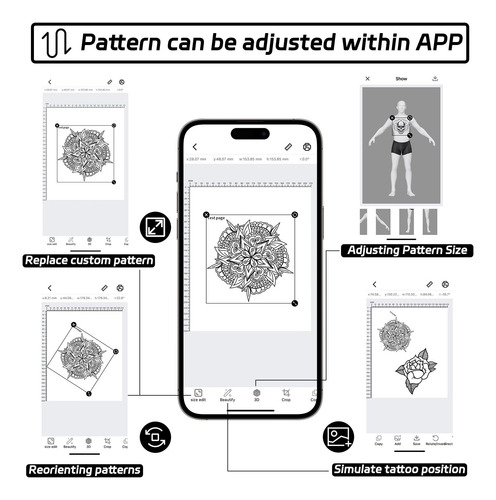 Impressora De Estêncil De Tatuagem Bluetooth, Impressora De