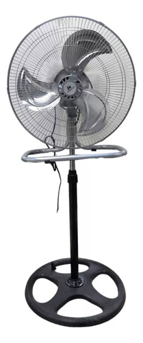 Ventilador De Pedestal 18 Pulgadas 3 En 1 Metalico 2 Piezas Estructura Negro Aspas Gris Diámetro 45 Cm Material De Las Aspas Metal