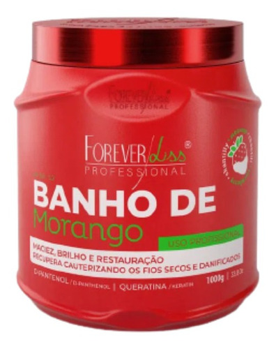 Máscara Banho De Verniz Morango Forever Liss 1kg