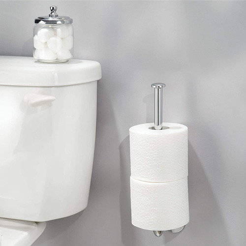 Portarrollo De Papel Para Baño O Cocina Metalico Plateado