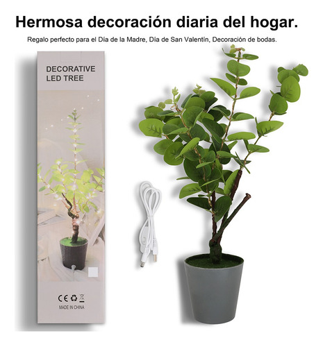 Planta Artificial Con Luces Para Decoración De Sala De Bodas