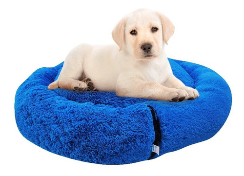 Cama Antiestrés Para Perro Chico 60cm Relajante Y Suave Color Azul Rey