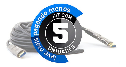 Cabo Hdmi 2.0 4k Fibra Óptica 60 Mt - Kit 5