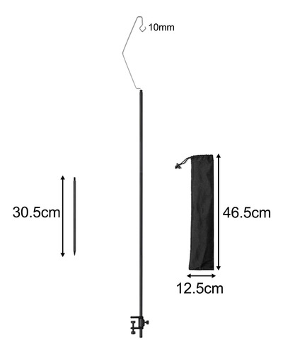 Suporte De Luz De Acampamento Universal Gancho Dobrável C
