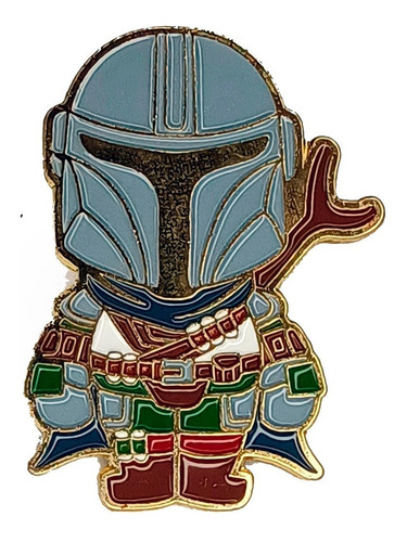 Pin Star Mandalorian Completo Dorado 4 X 3 Cm Pi10