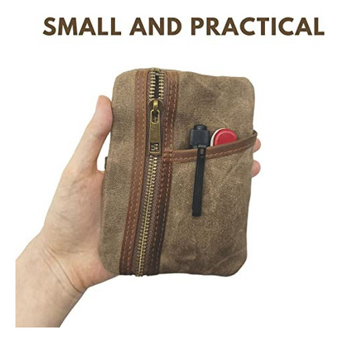 Bolsa Edc Con 6 Bolsillos, Protector De Lona Encerada Y Orga