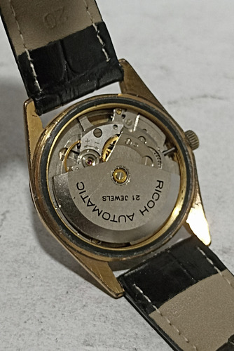 Reloj Japonés Ricoh Automático Negro Dorado Dorado (Usado)