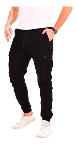 Joggers Cargo Talles Especiales Hombre Gabardina